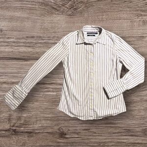 LEAVING SOON!! Tommy Hilfiger Lavender and White Striped Shirt